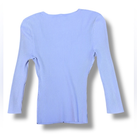 A.L.C. Brendan Stretchy Long Sleeve Ribbed Shirt Lilac Purple Size Small Spring - Picture 8 of 10